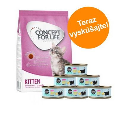 Štartovací balíček pre mačiatka: 400 g Concept for Life  + Cosma Nature  6 x 70 g 400g Concept for Life  + 6 x 70 g Cosma Nature Kitten kura