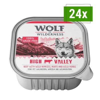 Wolf of Wilderness High Valley, 100% grain-free, Rind mit Waldbeeren, Wurzeln und Wildkräutern, 24x Schale.