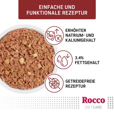 Rocco Diet Care Gastrointestinal, Low in Fat, Huhn mit Pastinake, 800g. Nassfutter für Hunde mit empfindlichem Magen-Darm-Trakt.