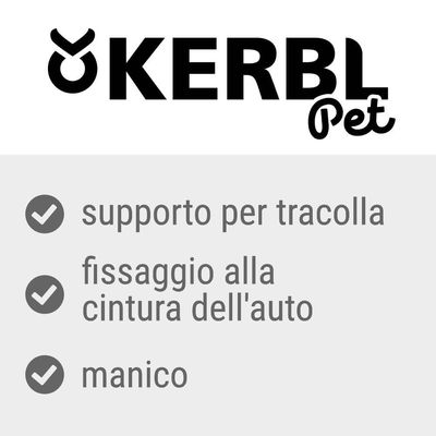 KERBL Pet, supporto per tracolla, fissaggio alla cintura dell'auto, manico