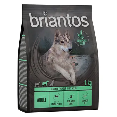 Briantos Hundefutter, 1 kg, Adult, getreidefreie Rezeptur, reich an Lamm und Kartoffel, halbfeuchtes Trockenfutter, ausgewogene Ernährung.