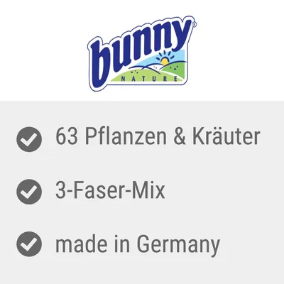 bunny nature. 63 Pflanzen & Kräuter, 3-Faser-Mix, made in Germany. bunny nature. 63 Pflanzen & Kräuter, 3-Faser-Mix, made in Germany.