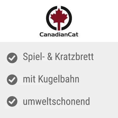 CanadianCat. Spiel- & Kratzbrett, mit Kugelbahn, umweltschonend.