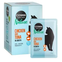 Cosma Nature kapsičky 18 x 50 g  - kuřecí prsa & tuňák