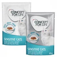 Pachet economic mixt Concept for Life gelatină & sos 24 x 85 g  - Sensitive în sos și gelatină