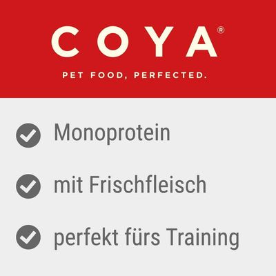 COYA. Monoprotein, mit Frischfleisch, perfekt fürs Training.