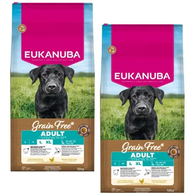 Eukanuba Grain Free 2 x 12 kg - Pack Ahorro - Senior Small & Medium pescado de mar (2 x 12 kg)
