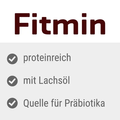 Fitmin. Богат белком, с лососевым маслом, источник пребиотиков.