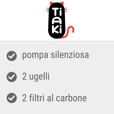 Tiaki, pompa silenziosa, 2 ugelli, 2 filtri al carbone