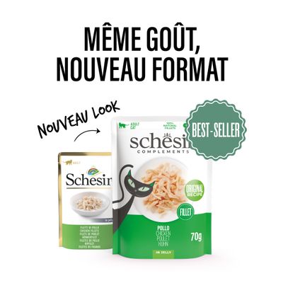 Schesir Complements Filet en gelée 6 x 70 g pour chat