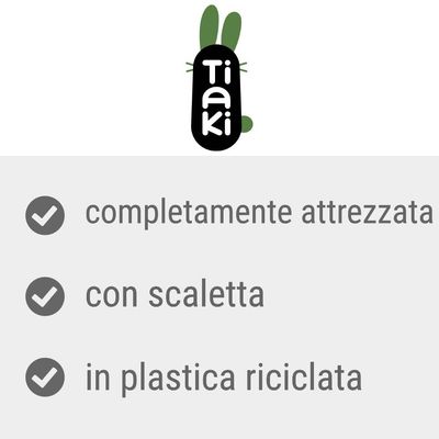 Tiaki, completamente attrezzata, con scaletta, in plastica riciclata