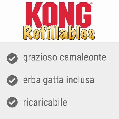 KONG Refllables: grazioso camaleonte, erba gatta inclusa, ricaricabile