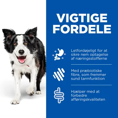 VIGTIGE FORDELE: Letfordøjeligt for at sikre nem optagelse af næringsstofferne. Med præbiotiske fibre, som fremmer sund tarmfunktion. Hjælper med at forbedre afføringskvaliteten.