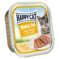 Happy Cat Minkas Duo Feines Paté - 16 x 100 g Rind & Kaninchen