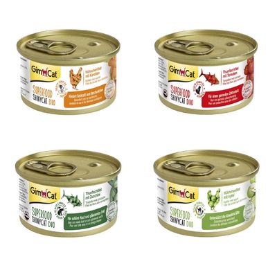 GimCat Superfood ShinyCat Duo 12 x 70 g Alimento umido per gatto Pacco misto (4 varianti)