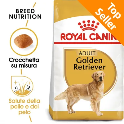 ROYAL CANIN ADULT Golden Retriever, crocchetta su misura, salute della pelle e del pelo, Top Seller visibile sulla confezione
