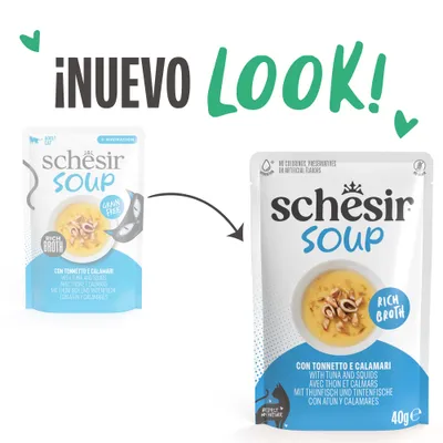 Schesir Cat Soup 12 x 40 g en bolsitas - Pollo con zanahorias y calabaza