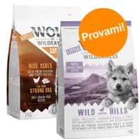 Set prova! 2 x 1 kg Little Wolf of Wilderness Junior Crocchette per cane - Mix 1: Wild Hills - Anatra e Soft Wide Acres - Pollo