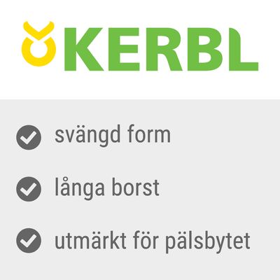 KERBL, svängd form, långa borst, utmärkt för pälsbytet