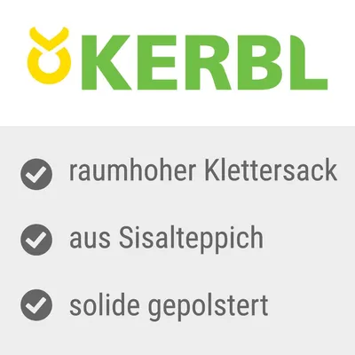 KERBL. raumhoher Klettersack, aus Sisalteppich, solide gepolstert. Tekst på tysk.