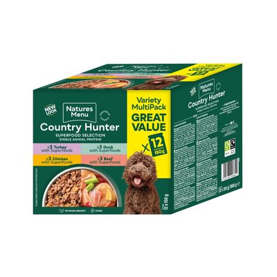 Natures Menu Country Hunter Superfood Selection Dog Pouches 12 x 150g