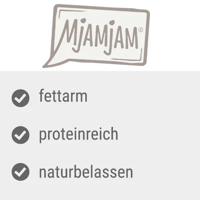 Mjamjam. Sărac în grăsimi, bogat în proteine, natural.