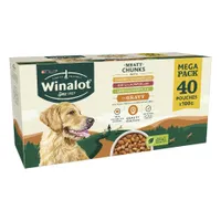 Winalot Meaty Chunks in Gravy Mega Pack 40 x 100g - Chicken, Beef, Lamb