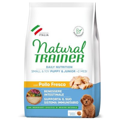 Natural Trainer Puppy & Junior Small & Toy con Pollo fresco