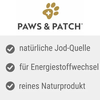 Paws & Patch. Natürliche Jod-Quelle, unterstützt den Energiestoffwechsel, reines Naturprodukt.