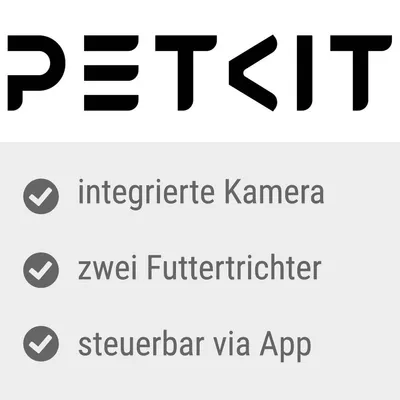 PETKIT. Integreret kamera, to fodertragte, kan styres via app.