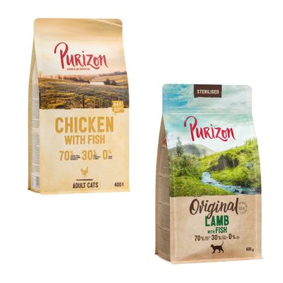 Purizon vegyes próbacsomag 2 x 400 g Bárány & hal + csirke & hal (új recept)