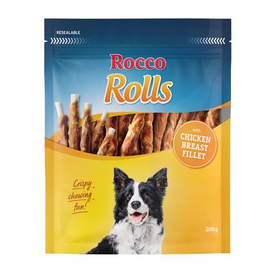 Rocco Rolls Hondensnack 200 g Kippenborstfilet
