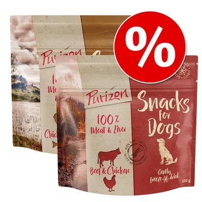 Purizon Snacks for Dogs, 100 % Meat & Liver, Beef & Chicken, Gently freeze dried, 100 g. Rød procenttegn viser tilbud eller rabat. Purizon Snacks for Dogs, 100 % Meat & Liver, Beef & Chicken, Gently freeze dried, 100 g. Rød procenttegn viser tilbud eller rabat.