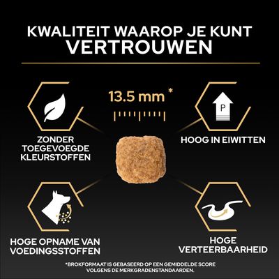 Krokettengrootte 13,5 mm, zonder toegevoegde kleurstoffen, hoog eiwitgehalte, hoge opname van voedingsstoffen, hoge verteerbaarheid. Kwaliteit waarop u kunt vertrouwen.