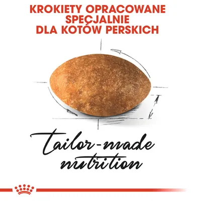 KROKIETY OPRACOWANE SPECJALNIE DLA KOTÓW PERSKICH, tailor-made nutrition. Zdjęcie pojedynczego krokieta karmy.