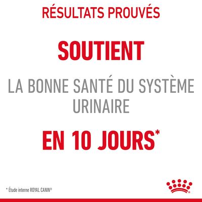 Résultats prouvés : soutient la bonne santé du système urinaire en 10 jours*. *Étude interne ROYAL CANIN.