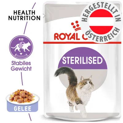 Royal Canin Sterilised, Gelee, stabiles Gewicht, hergestellt in Österreich, Health Nutrition