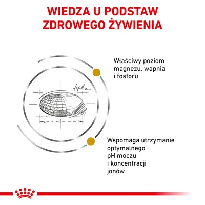Wiedza u podstaw zdrowego żywienia. Właściwy poziom magnezu, wapnia i fosforu. Wspomaga utrzymanie optymalnego pH moczu i koncentracji jonów.