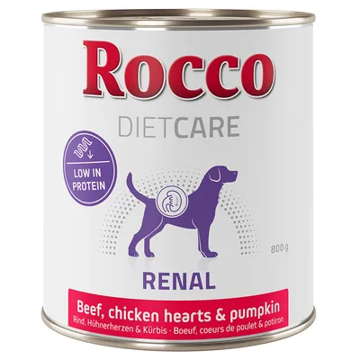 Rocco DIETCARE RENAL, 800 g, Low in protein, Beef, chicken hearts & pumpkin. Rind, Hühnerherzen & Kürbis. Boeuf, coeurs de poulet & potiron. Rocco DIETCARE RENAL, 800 g, Low in protein, Beef, chicken hearts & pumpkin. Rind, Hühnerherzen & Kürbis. Boeuf, coeurs de poulet & potiron.