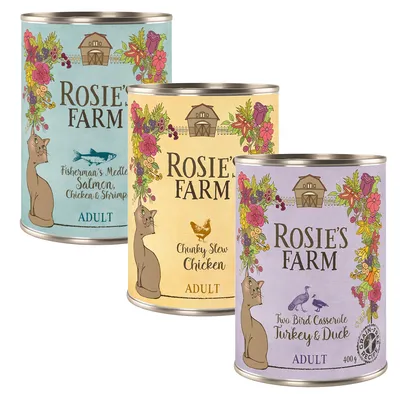 Rosie's Farm Adult 6 x 400 g - Mix: 3 varianter