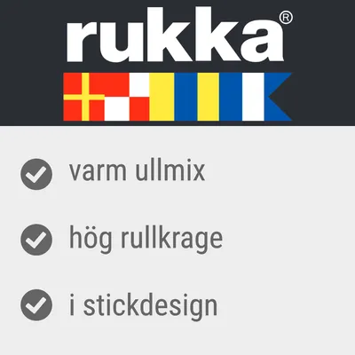 rukka, varm ullmix, hög rullkrage, i stickdesign