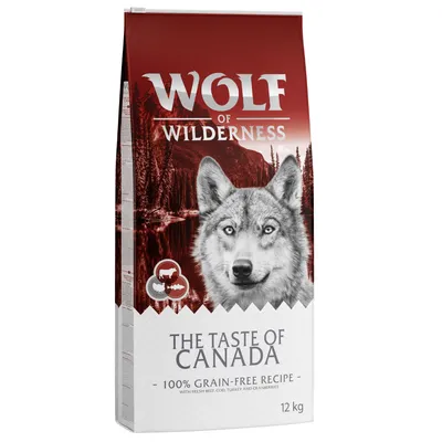 Wolf of Wilderness, The Taste of Canada, 100 % viljaton resepti tuoreella naudalla, turskalla, kalkkunalla ja karpaloilla, 12 kg.