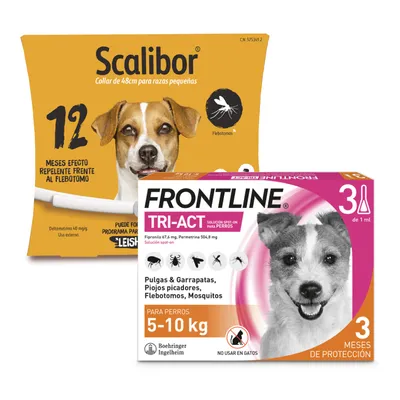 Pack de antiparasitarios: collar Scalibor + pipetas Frontline para perros - Collar 48 cm + pipetas 5-10 kg Pack de antiparasitarios: collar Scalibor + pipetas Frontline para perros - Collar 48 cm + pipetas 5-10 kg