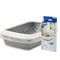 Savic Katzentoilette Iriz mit Rand - 50 cm Starterset: Toilette grau/weiß + 12 Bag it up