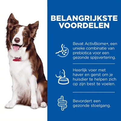 BELANGRIJKSTE VOORDELEN: Bevat ActivBiome+, unieke combinatie van prebiotica voor gezonde spijsvertering. Voer met haver en gerst, bevordert gezonde stoelgang.
