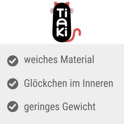 Tiaki. Мягкий материал, колокольчик внутри, небольшой вес.