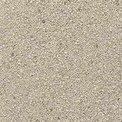 Close-up of light beige cat litter with fine granules.