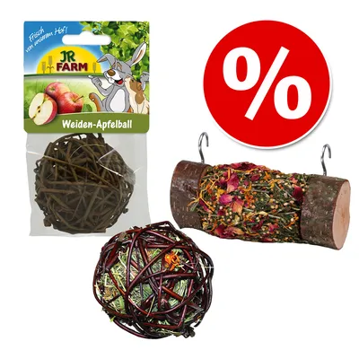 Topseller-Mix: Mr. Woodfield Snack-Paket - Knabberrolle, Weiden-Heuball & Weidenapfelball Topseller-Mix: Mr. Woodfield Snack-Paket - Knabberrolle, Weiden-Heuball & Weidenapfelball