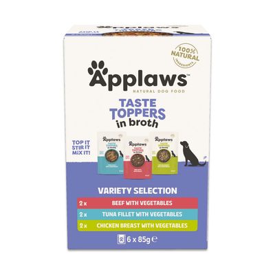 Pachet economic Applaws Dog Taste Toppers 12 x 85 g În supă