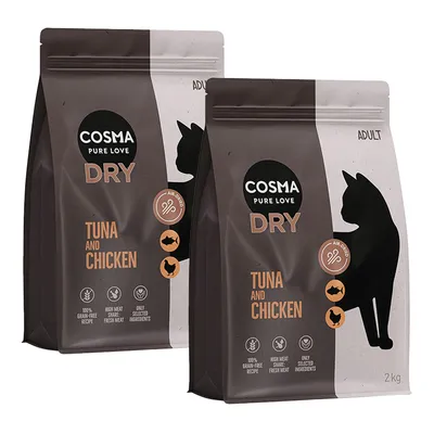 Cosma Tuna & Chicken Dry Food - Economy Pack: 2 x 2kg